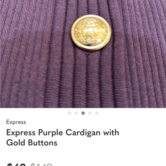 Express Deep Purple Sweater with Gold Accents - Picture 3 of 3